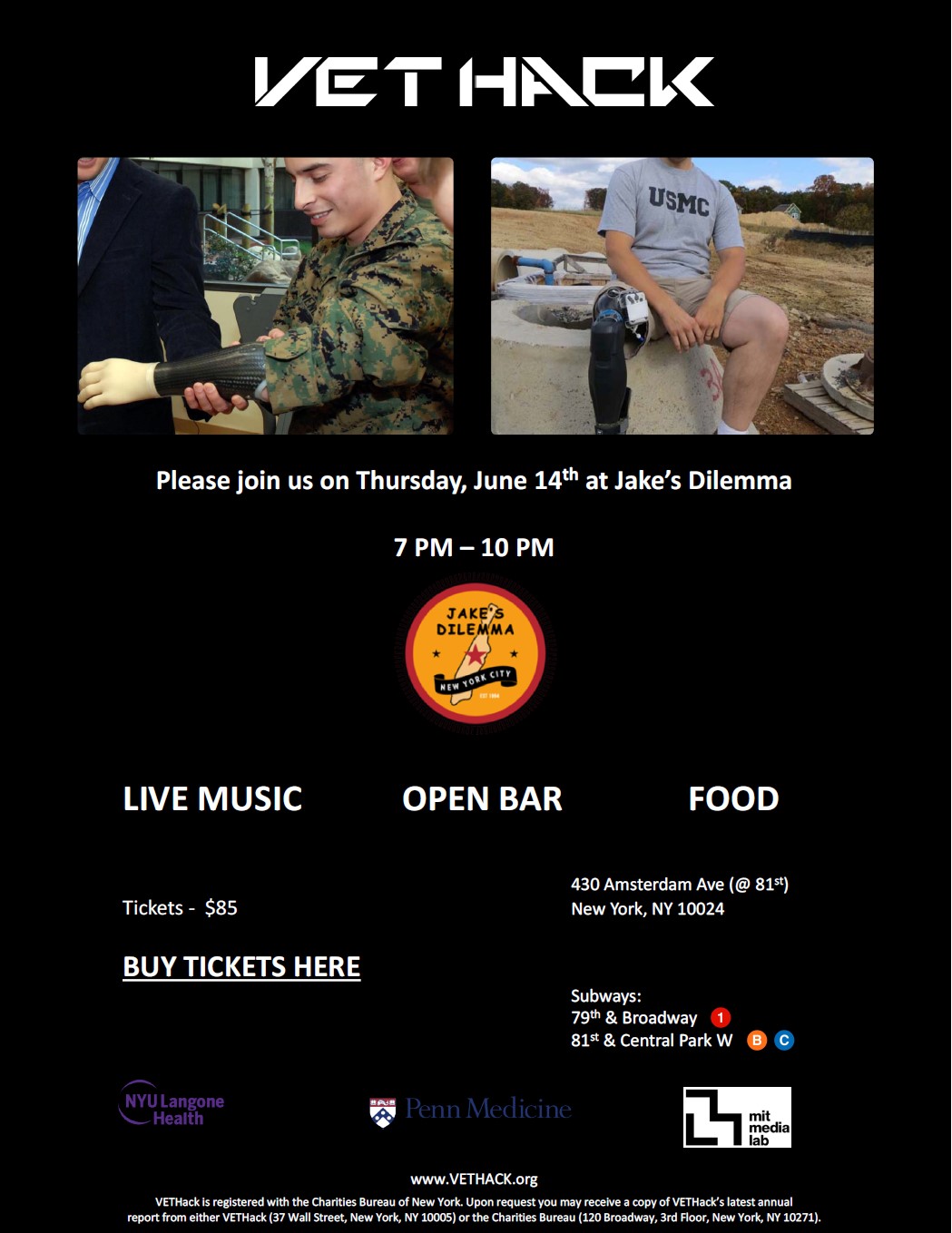 Join us at Jake’s Dilemma on June 14th for great food and drinks, live music, and camaraderie!